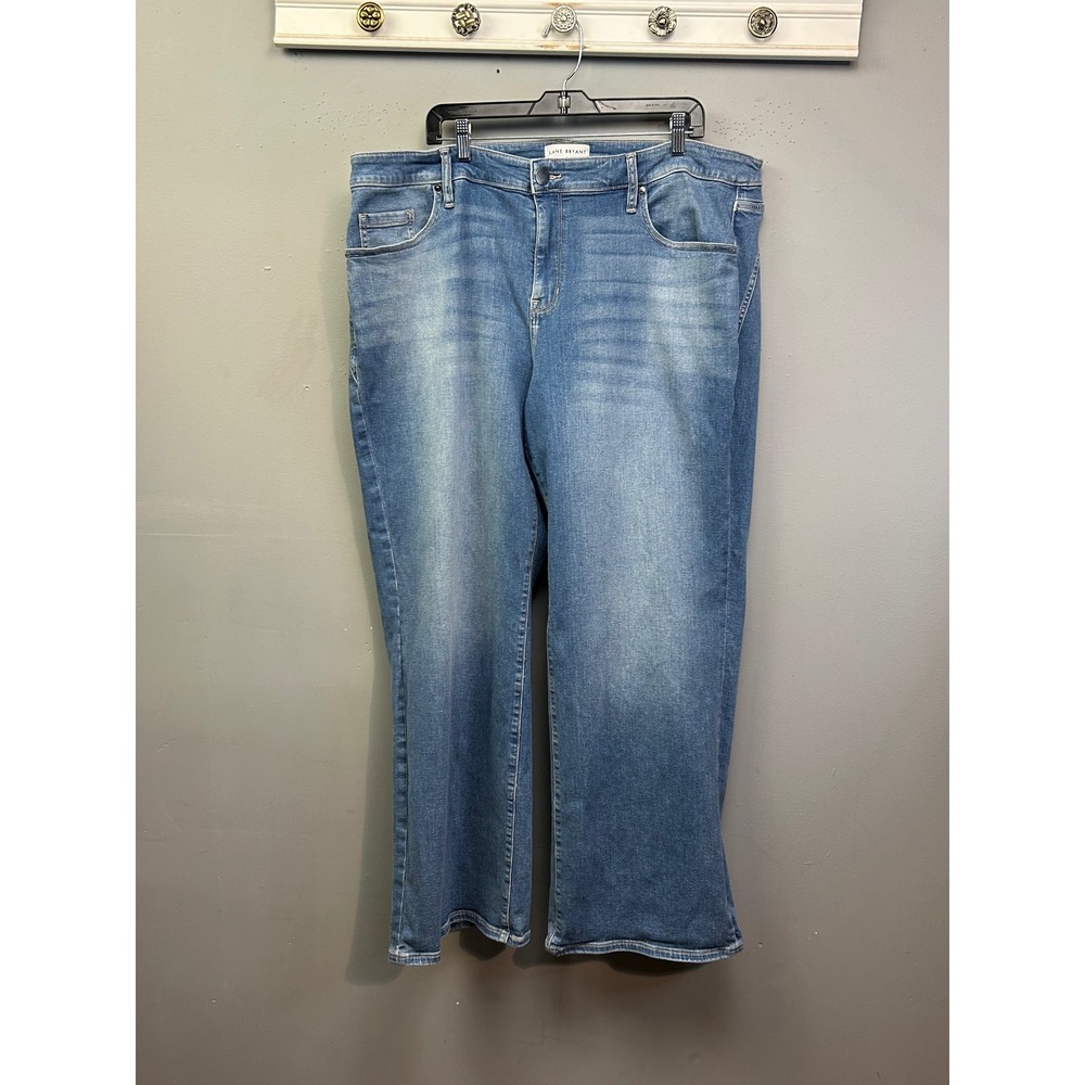 Lane Bryant Jeans Women 22 Blue Signature Fit Relaxed Boot High Rise Stretch